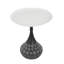 Table basse d'appoint en métal, table à piédestal pour le salon, texture martelée à la main, blanc et noir