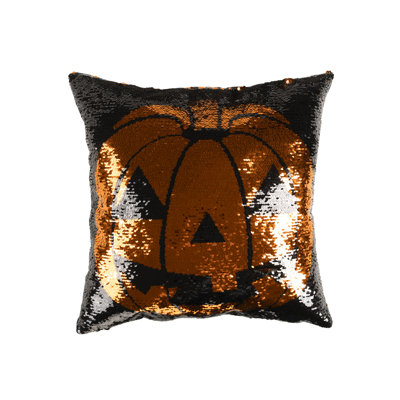 Sparkle Pumpkin Halloween Pumpkin Square Throw