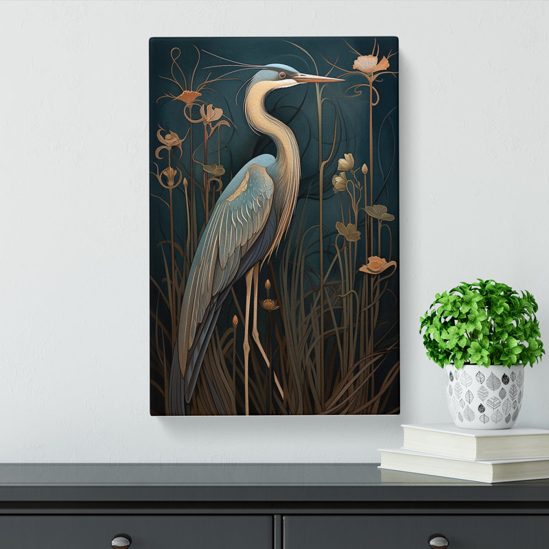 Heron - No Frame Print, 76cm H x 50cm W x 3cm D