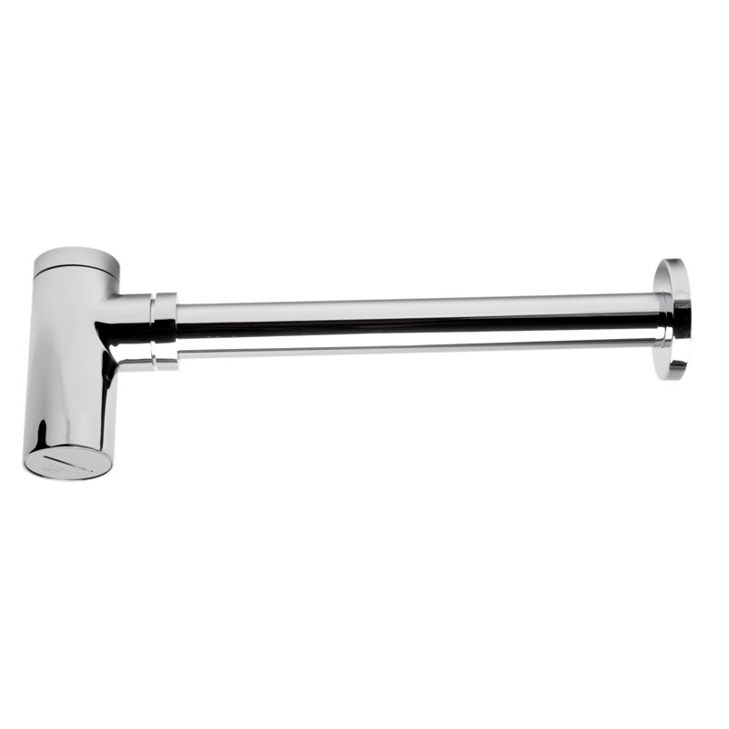 Round Decorative Bottle P-Trap, Polished Chrome