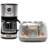 Haden Heritage 4 Slice Toaster and 12 Cup Coffee Maker Kitchen Set, Steel/Copper