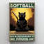 Black Cat Softball sur impression sur toile-1251922596