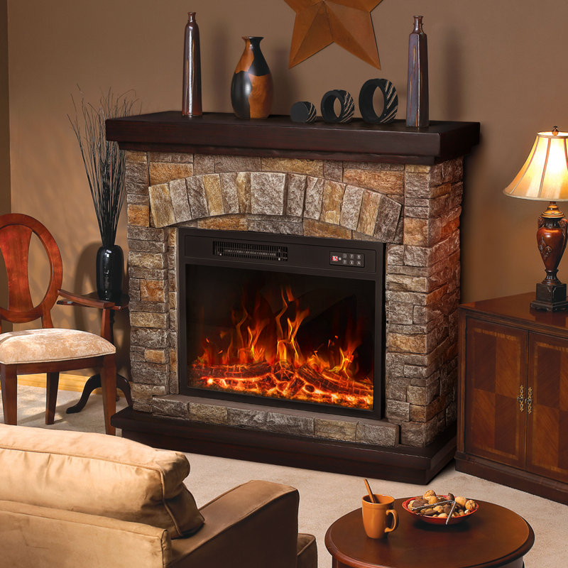 Chaitra 36.2'' W Electric Fireplace & Mantel Package, 35.4" H x 40.2" W x 12" D