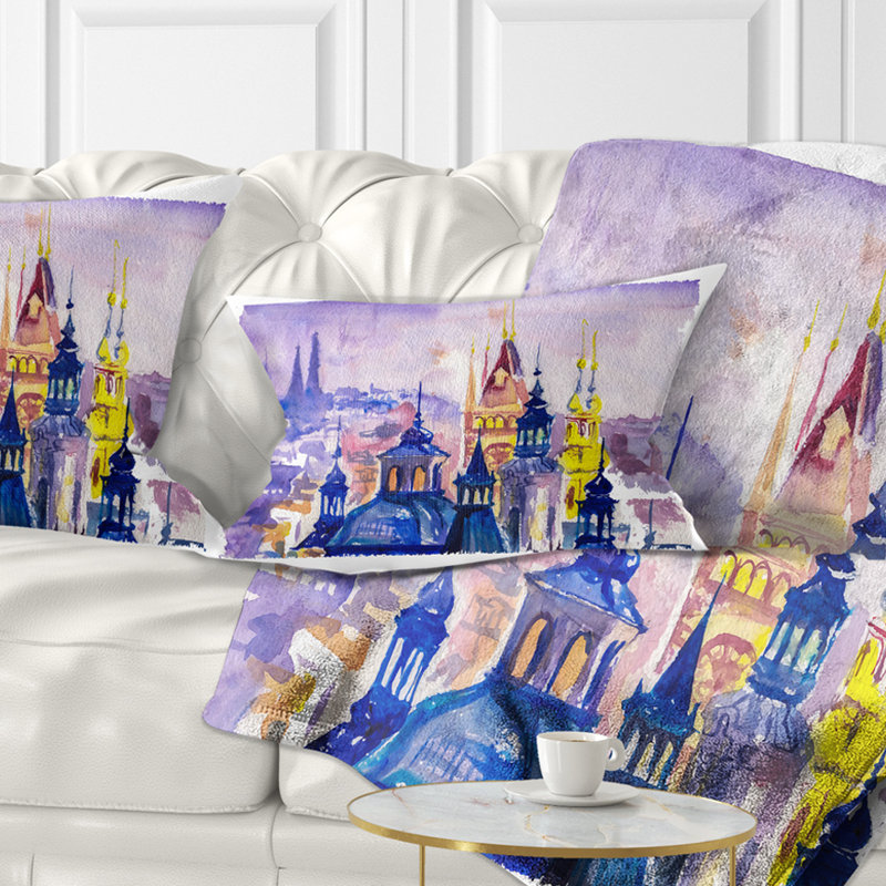 Coussin Cityscape Prague, Rectangulaire, 12 po x 20 po