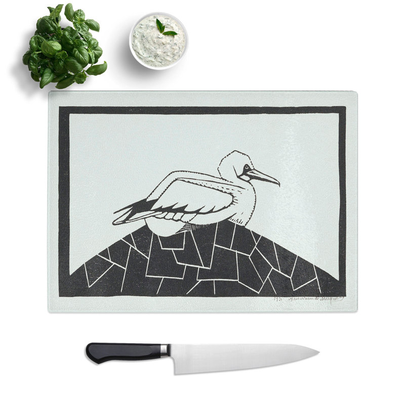 Gannet Bird by Samuel De Mesquita Chopping Board, 0.4cm H x 28.5cm W x 39cm L