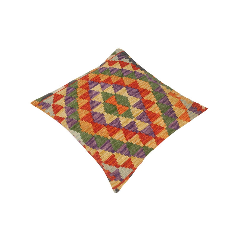 Housse et insert de coussin carré en laine tissé à la main