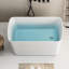 Baignoire carrée autoportante en acrylique de 49 po de forme carrée, bain de trempage japonais, drain rapide, finition teintée