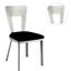 2 chaises en métal 2 pièces avec siège en microfibre noire et chaises de salle à manger de style contemporain, de 2 pièces