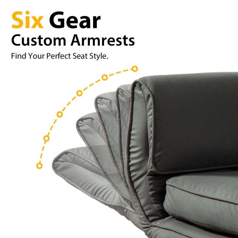 Cross-Legged Office Chair With Adjustable Armrests, Seat Height & Removable Headrest, Gray