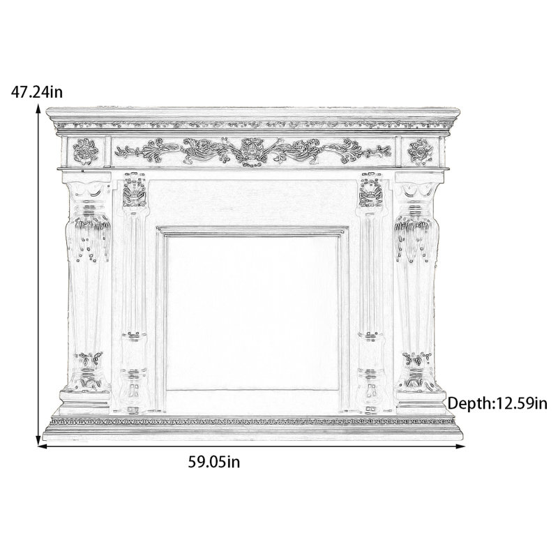 Foyer moderne moderne sculpté, H 47,24 po x l 59,05 po x P 12,59 po, Brun