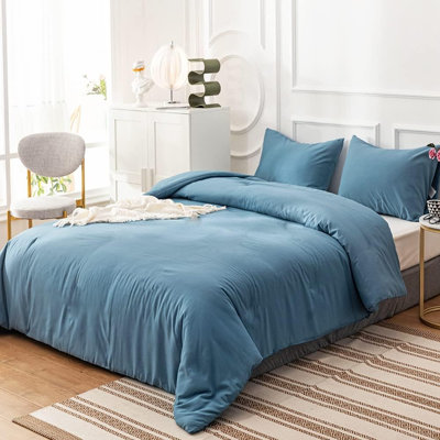Ensemble d'édredon bleu pour lit double Lake Blue Bedding