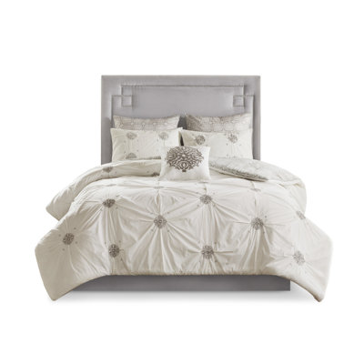 Reversible Cotton King Bedding Sets, Embroidered Farmhouse Comfort For Home