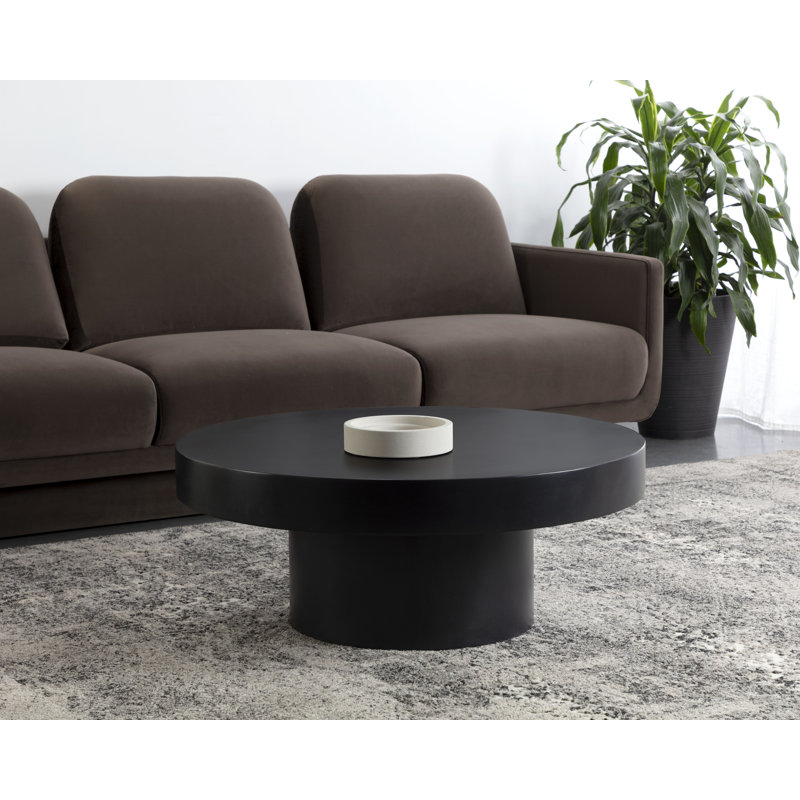 Brando Outdoor Circular Coffee Table, Black