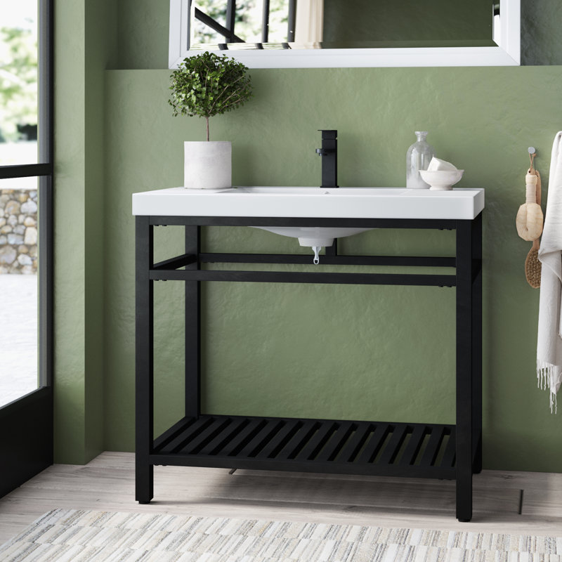Meuble-lavabo simple 36 po Raya, Noir