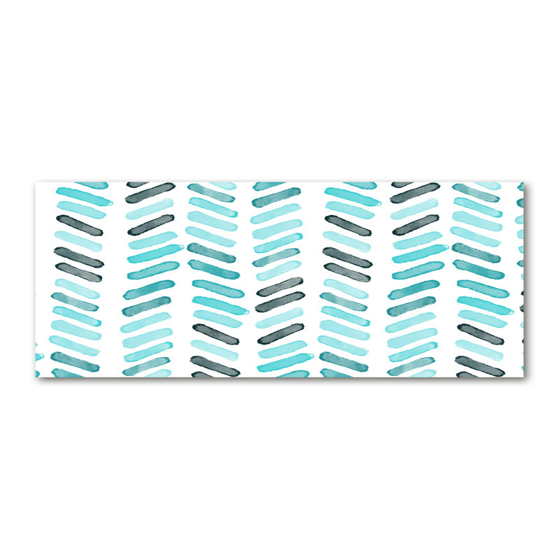 Blue Herringbone - Wrapped Canvas Print