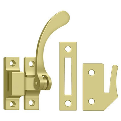 Deltana CF450U3 Window Lock, Casement Fastener, Reversible, 4-1/2" in Polished Brass