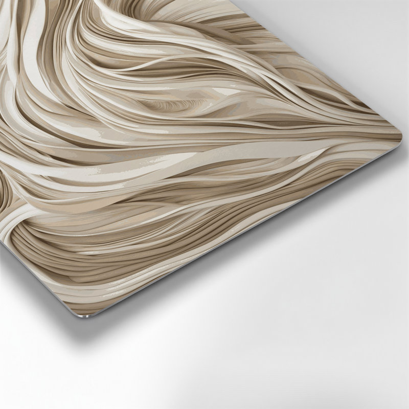 Abstrait 3 formes d'art en métal beige, H 24 po x l 36 po