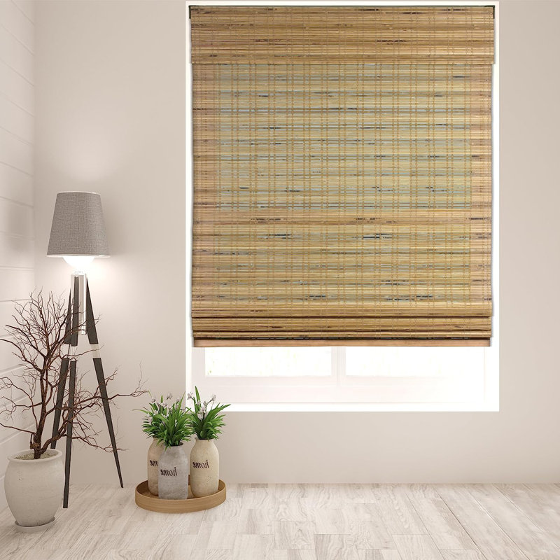 Tuscan Bamboo Cordless Light-Filtering Roman Shade 28"W x 60"H