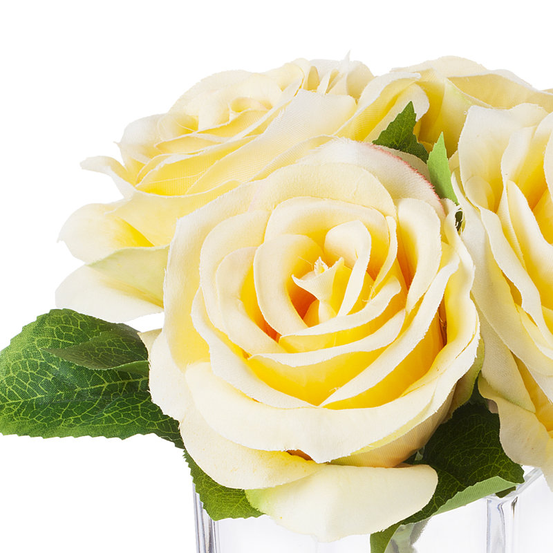 Roses Arrangement in Vase, Beige
