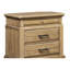 Table de chevet 2 tiroirs avec plateau, placage de grain naturel, poignées décoratives, rangement spacieux, design caché et inspiré, bords arrondis, largeur de 17 po, profondeur de 28 po, bois massif + look et tiroirs, chevet