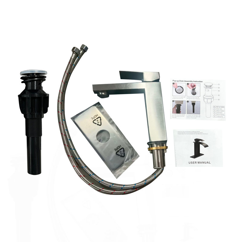 Single Handle Bathroom Faucet Lavatory Faucet Stainless Steel Single Hole-T20, Brushed Nickel, Brushed Nickel