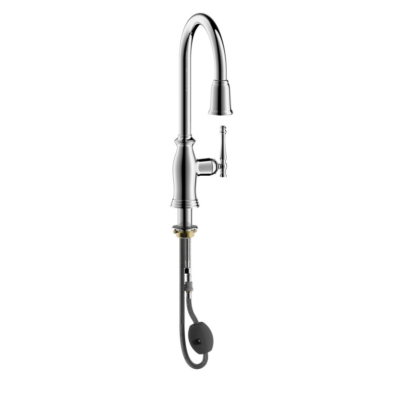 Ultra Faucets Prime Pull Down Kitchen Faucet, Polished Chrome