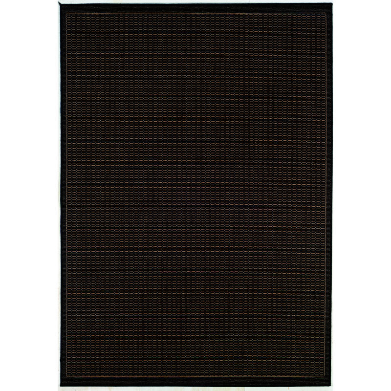 Fierce Sella Black-Brown Indoor/Outdoor Area Rug, Rectangle 5'3" x 7'6"