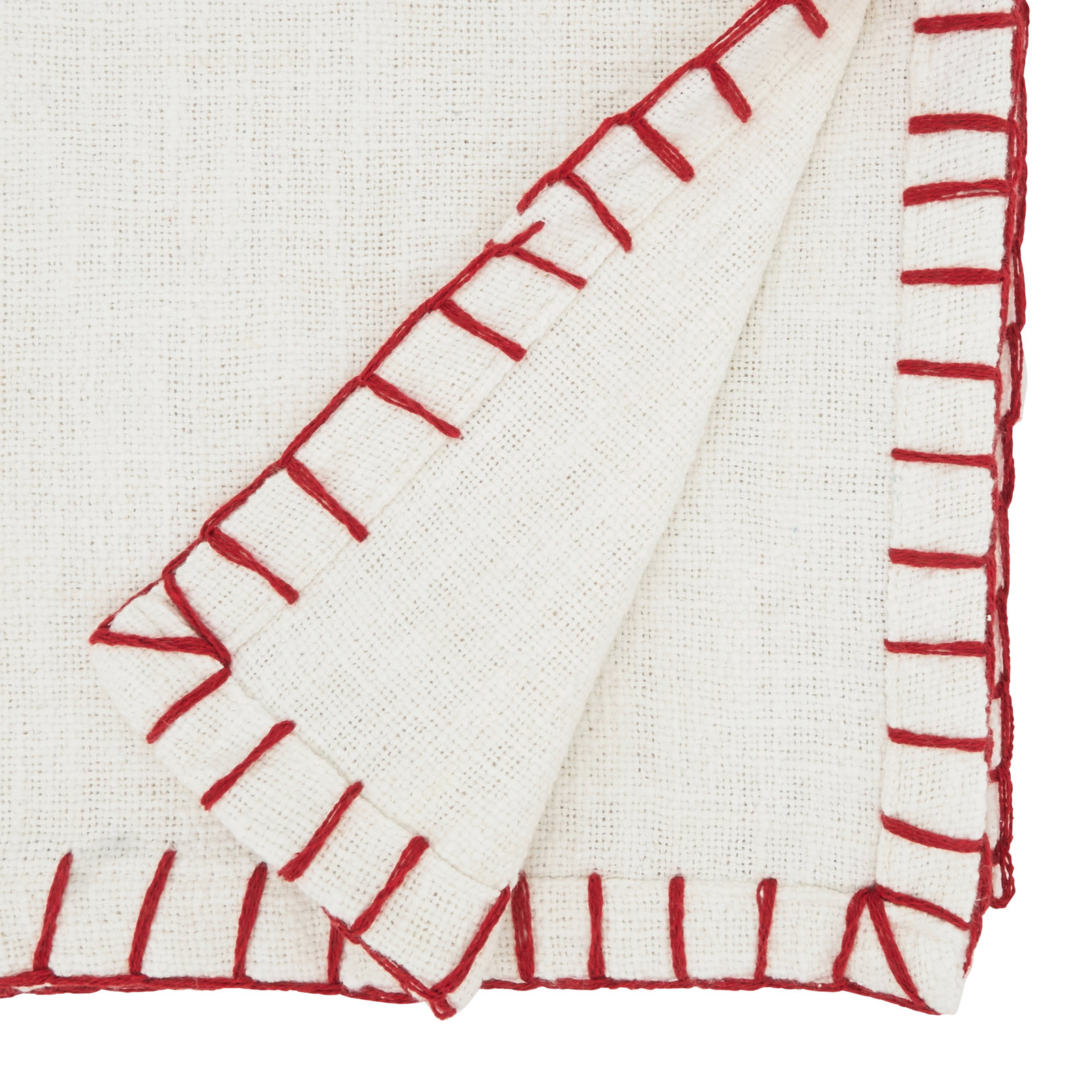 Geometric Table Runner, White