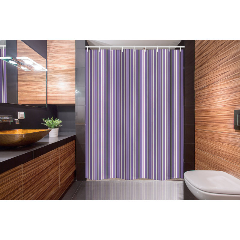 Striped Shower Curtain with Hooks Included, 78"H x 54"W