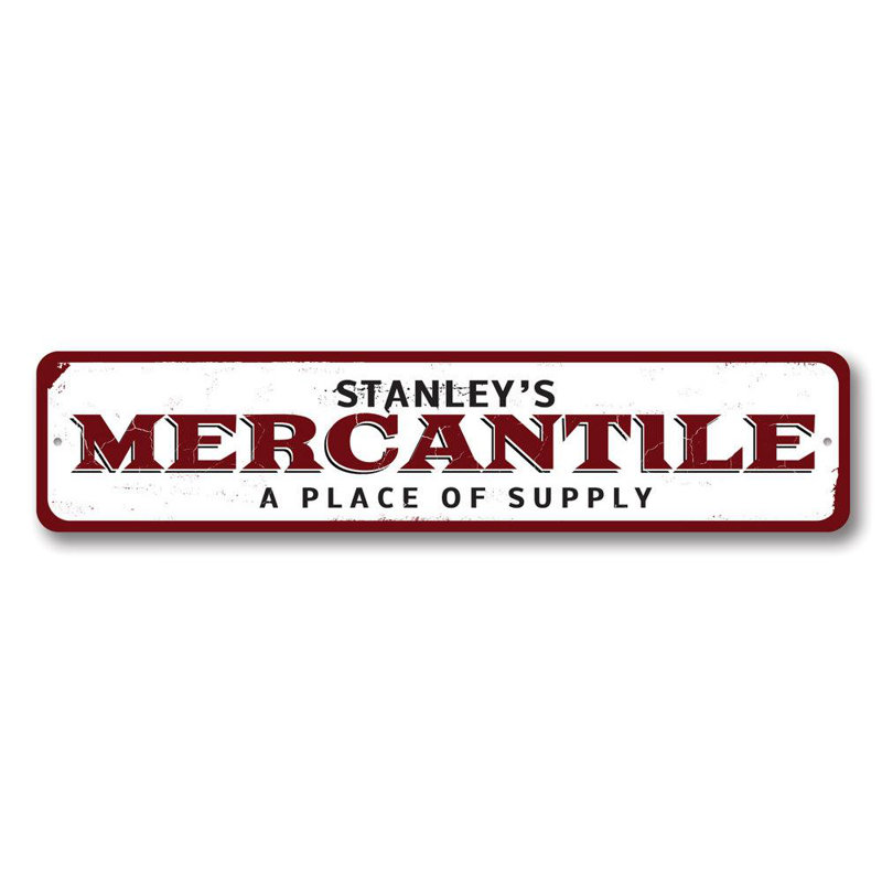 Enseigne mercantile en aluminium, H 6 po x l 24 po x P 0,06 po