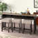 Alim Console Table Set w/ Three Upholstered Stools