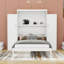 Lit plateforme en bois avec armoires et tablette Murphy-110487786