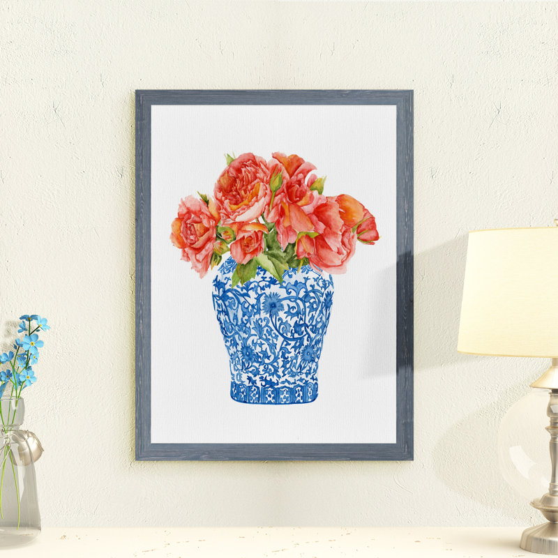 « pivoines ii » par paul cezanne-photo, reproduction d’art sur toile, H 28 po x l 38 po x 1,25 po, Toile avec cadre gris