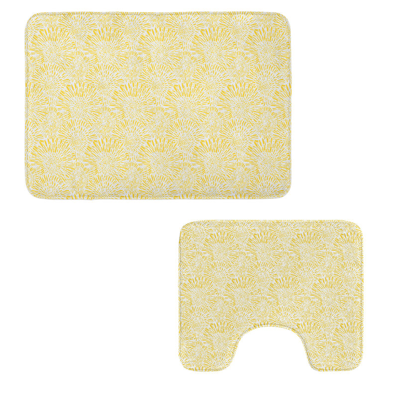  Tapis de salle de bain jaune 2 pièces
