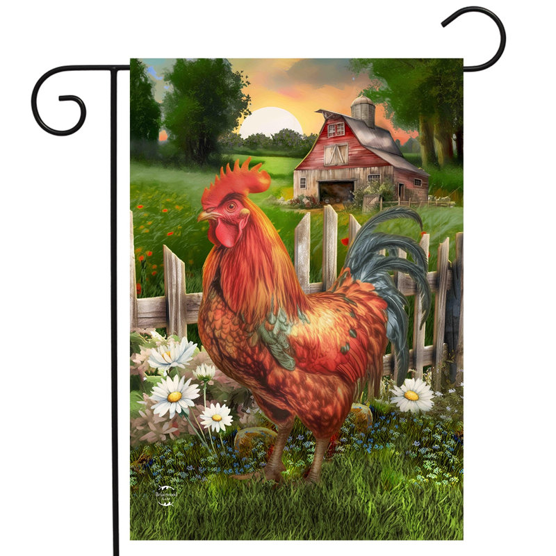 Drapeau de jardin Sunrise Rooster