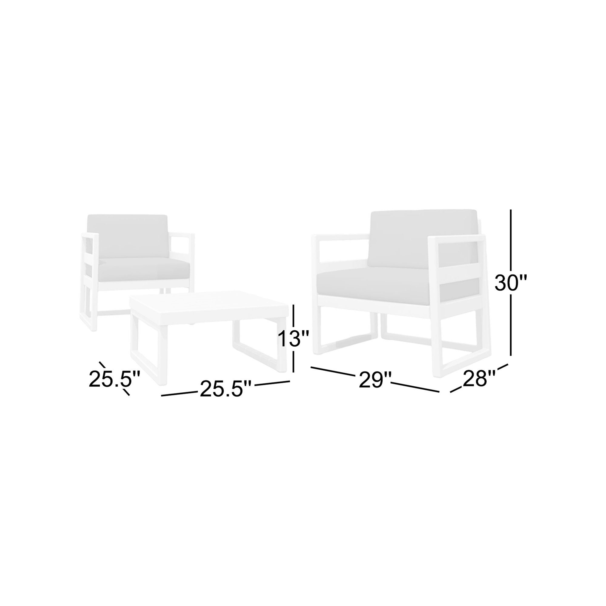 Kalani 2 - Person Patio Conversation Set with Sunbrella® Cushions, Canvas Flax Sunbrella® Canvas, Taupe