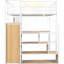 Lit mezzanine en métal avec DEL, tablettes de rangement, garde-robe et bureau - Rendez votre chambre à coucher plus pratique-667159819