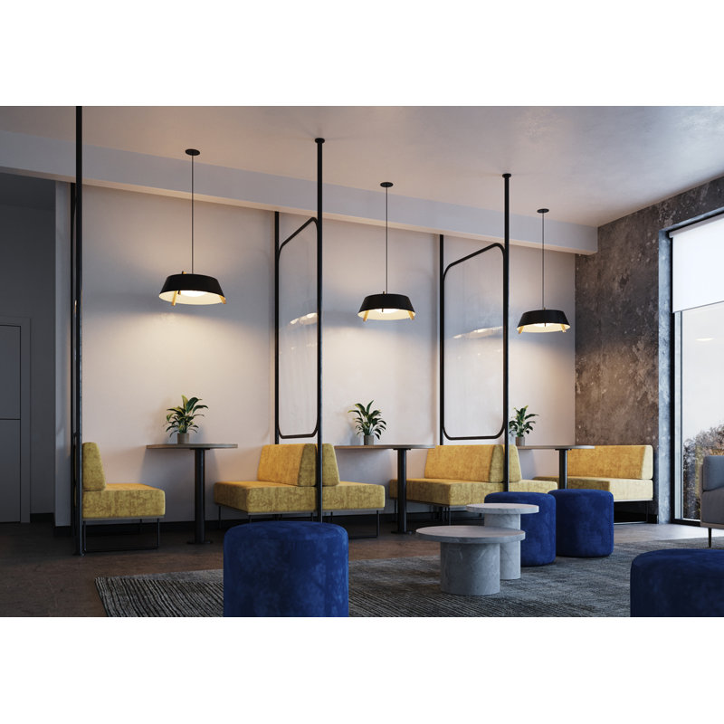 Casia 1 - Light LED Pendant, Matte Black with Matte White Interior, 2700K