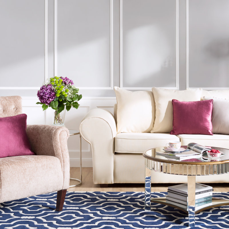 Annabelle Geometric Wool Area Rug, Round 213cm