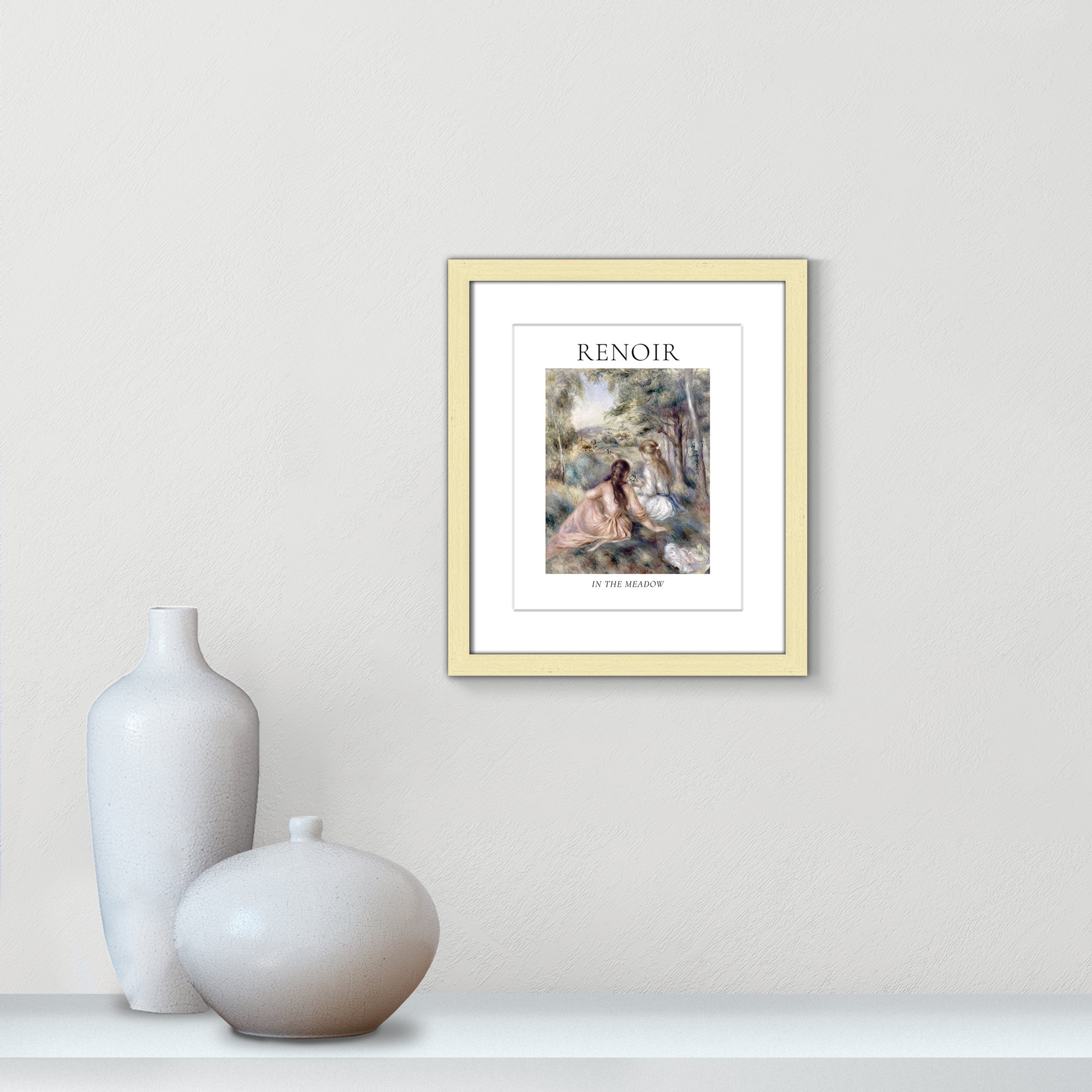 Old Masters Collection " In The Meadow " by Auguste Renoir, Gold Single Picture Frame, Yes, 23" H x 17" W x 1.25" D