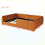 Lit tapissier orange en velours Pumpkin