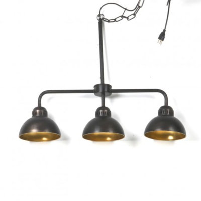 Luminaire suspendu linéaire pour îlot de cuisine 3 lumières Gomer
