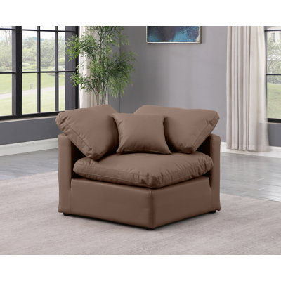 Fauteuil d'angle de salon en cuir italien Vegan