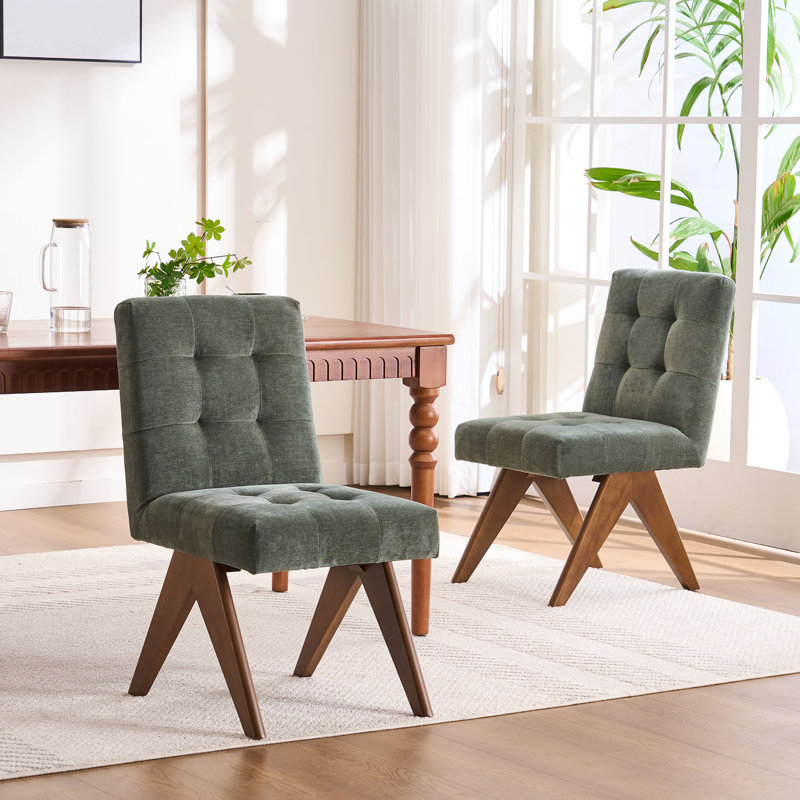 Chaise d'appoint rembourrée Nieck, Vert sauge foncé, 6