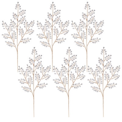 Sparkling Jewel Leaf Spray, Set Of 6 - 28 Inches