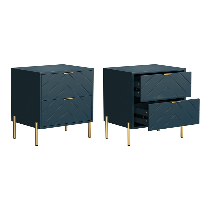 Table de chevet double (ensemble de 2), Vert