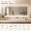 Grand miroir de salle de bain 72 po x 32 po à DEL pour meuble-lavabo double, miroir anti-buée avant et rétro-éclairé-892343620