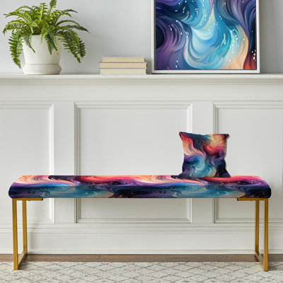 Banc abstrait tapissier doré