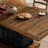 63" Dining Table, Rectangular Kitchen Table with Geometric Relief for 4-6