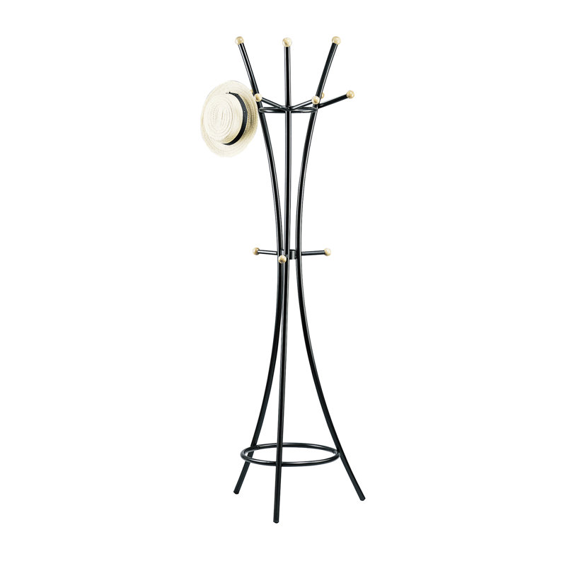 Thach Metal Freestanding Coat Rack, Black